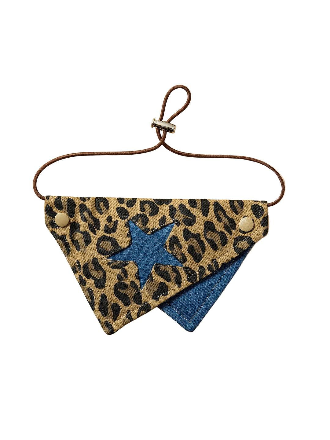 Leopard Print &amp; Denim Star Dog Bandana