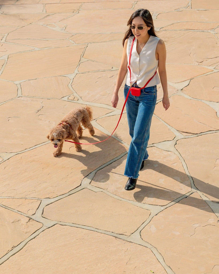 Cherry Red 4-in-1 Convertible Hands Free Cloud Dog Leash