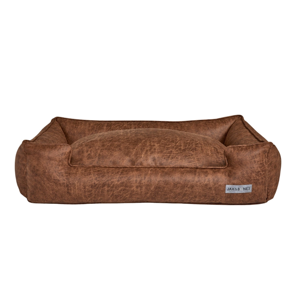 Natural Vintage Faux Leather Lounge Bed