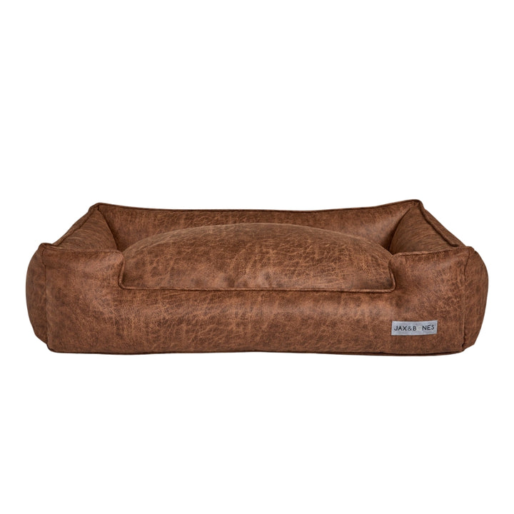 Natural Vintage Faux Leather Lounge Bed