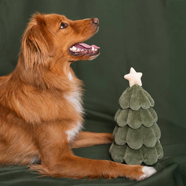 Festive Tree Plush Dog Toy