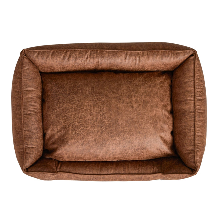 Natural Vintage Faux Leather Lounge Bed
