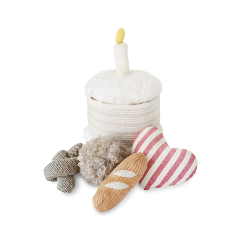 Birthday Cake Snuffle + Burrow Toy Set