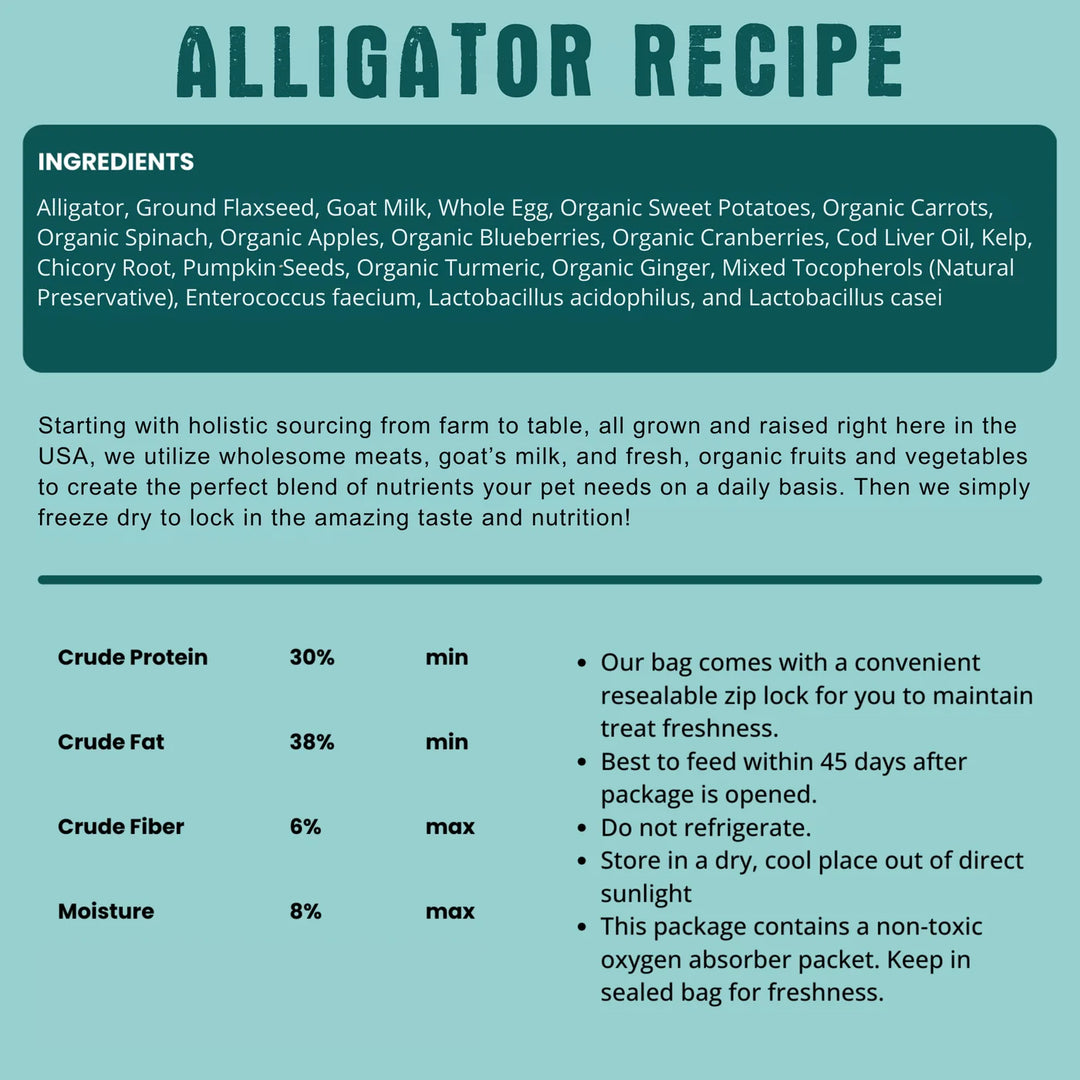 Freeze-Dried Alligator Recipe Dog Food 14 oz