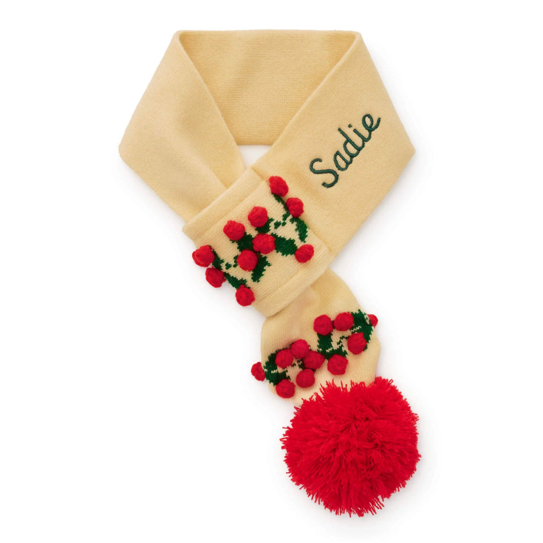 Holly Bobble Knit Holiday Dog Scarf