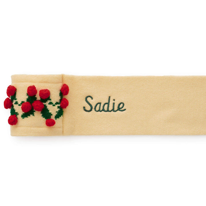 Holly Bobble Knit Holiday Dog Scarf