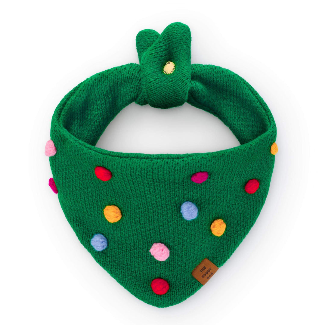 Holiday Bobble Knit Dog Bandana