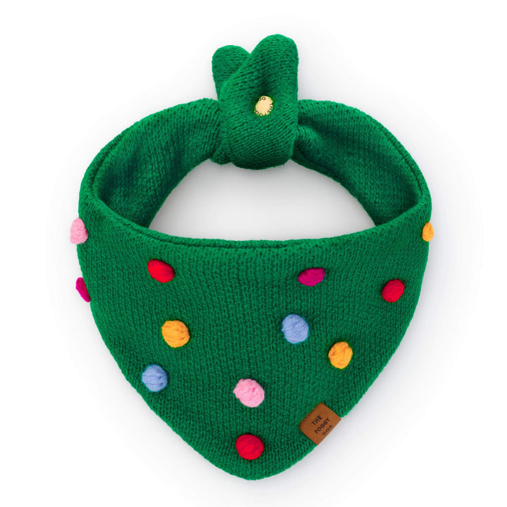 Holiday Bobble Knit Dog Bandana