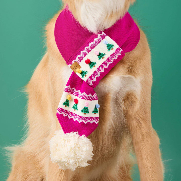Merry and Bright Fair Isle Knit Dog Scarf