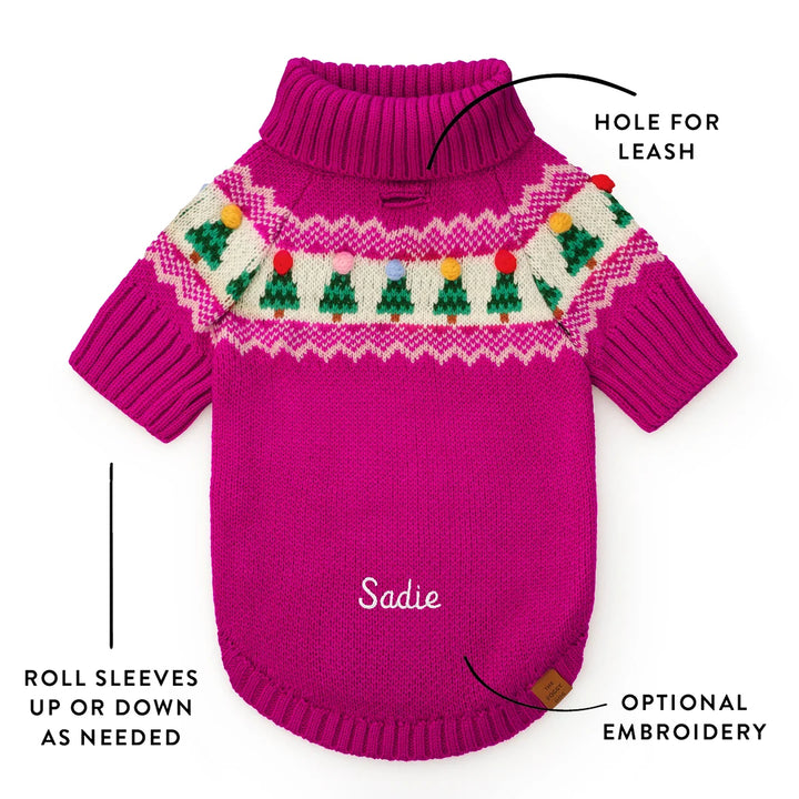 Merry and Bright Fair Isle Dog Sweater