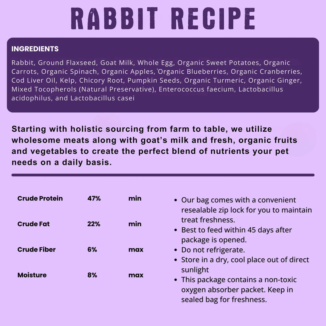 Freeze-Dried Rabbit Recipe Dog Food 14 oz
