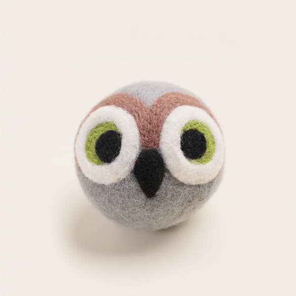 Owl Beastball Wool Dog Toy