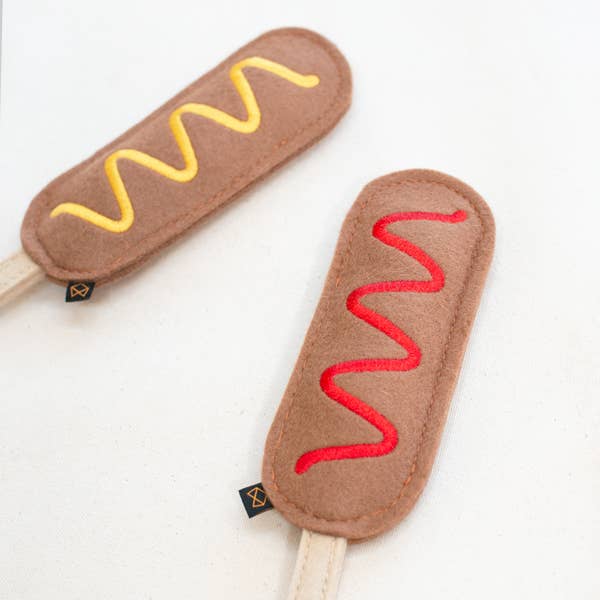 Corn Dog Squeaker Dog Toy