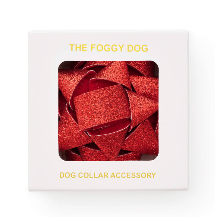 Red Gift Bow Dog Collar