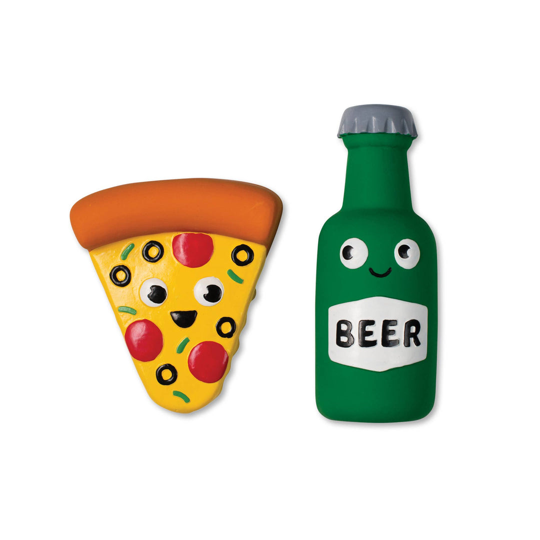 IN PIZZA WE CRUST LATEX DOG TOYS SET OF 2