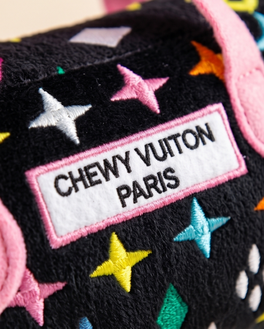 Black Monogram Chewy Vuiton Handbag  | Squeaker Dog Toy