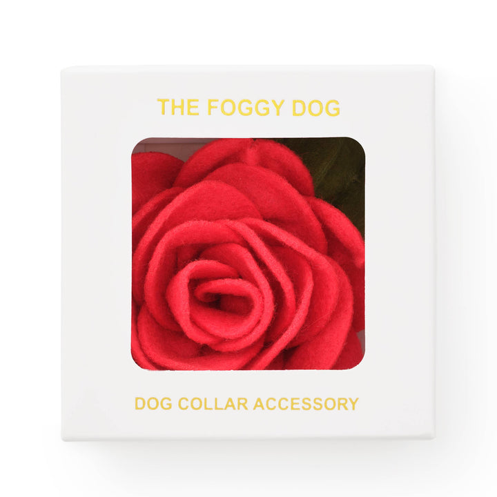 Red Rose Dog Collar Flower