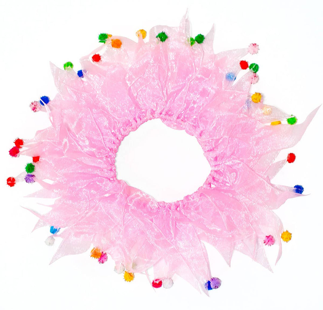 Party Pom Pom Collar Pink Small