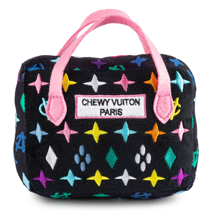 Black Monogram Chewy Vuiton Handbag  | Squeaker Dog Toy