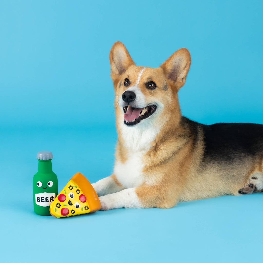 IN PIZZA WE CRUST LATEX DOG TOYS SET OF 2
