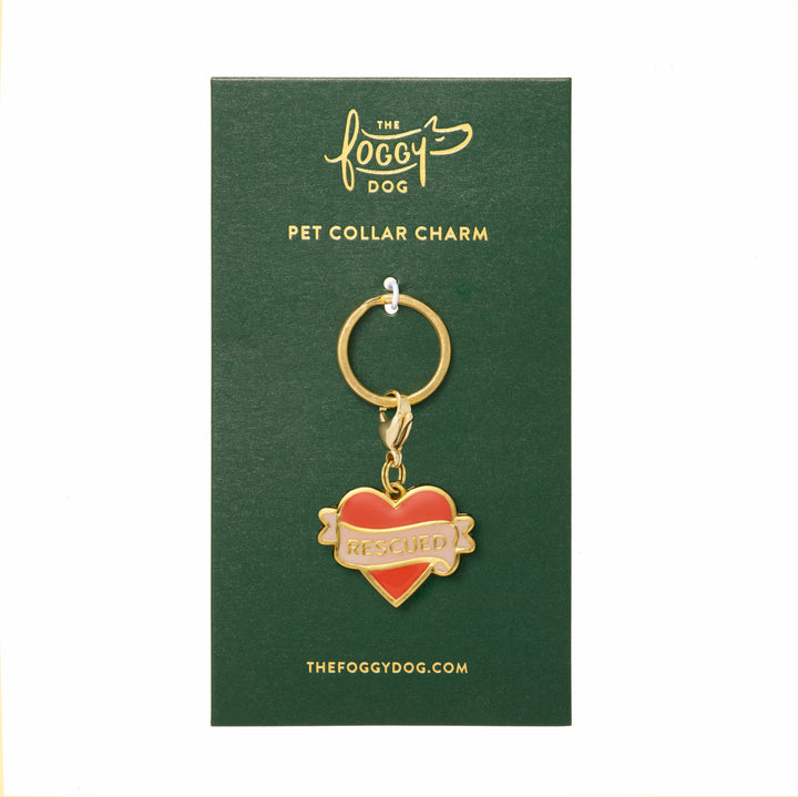 Rescued With Love Collar Charm