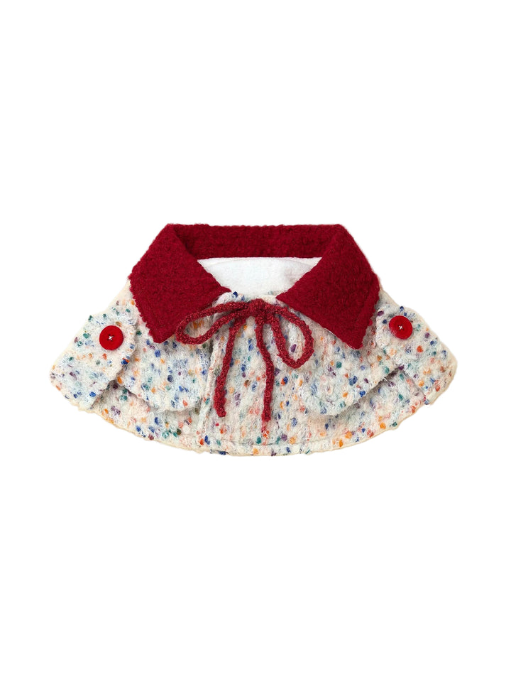 Christmas Holiday Tweed Cape Bandana with Bow