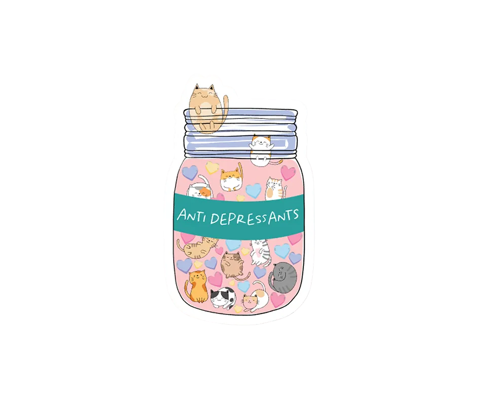 Cat Antidepressants Vinyl Sticker