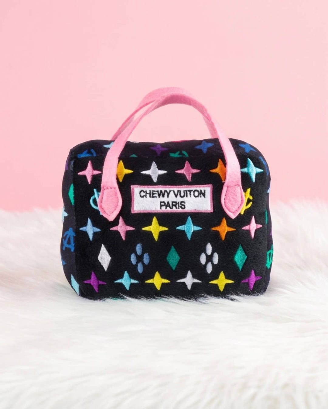 Black Monogram Chewy Vuiton Handbag  | Squeaker Dog Toy