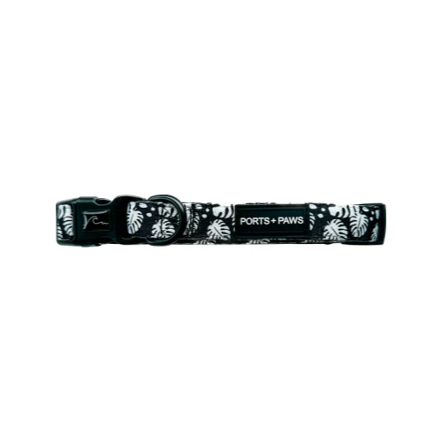 Collar - Black/White Monstera