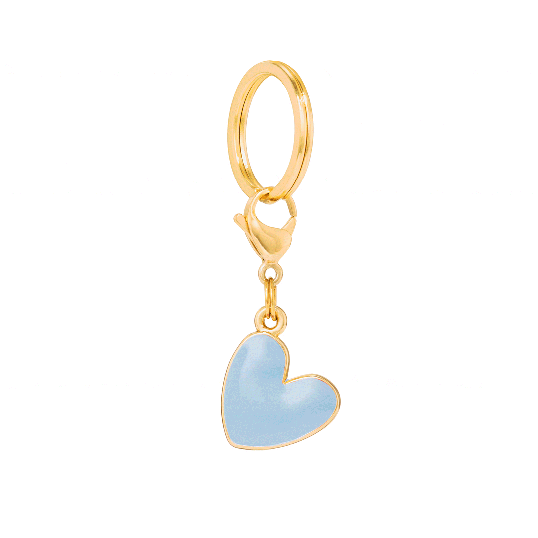 Blue Heart Collar Charm