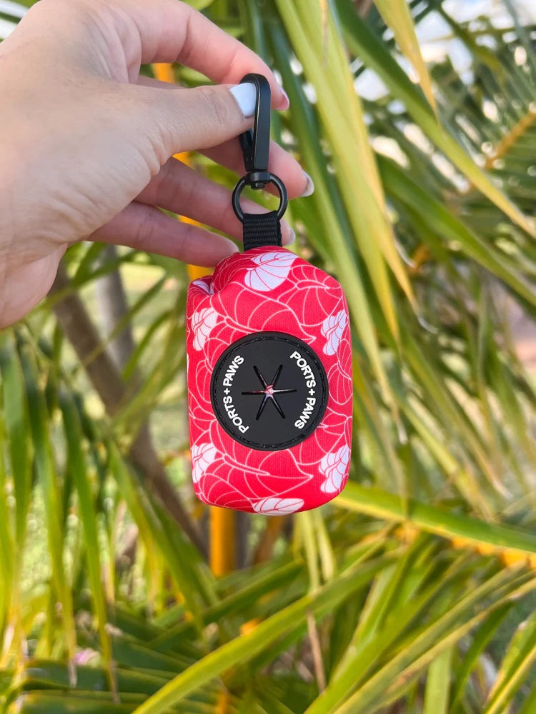 Poop Bag Holder - Anthurium Red
