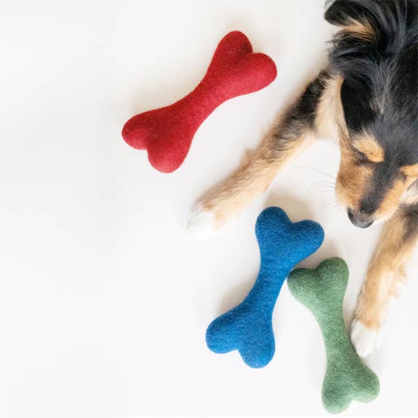 Winter Woolbone Wool Dog Toy