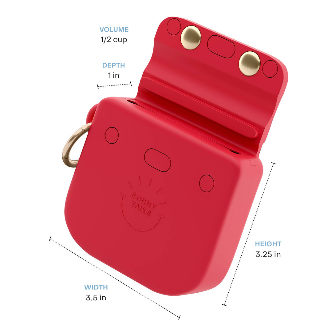 Cherry Red Snap Dog Treat Pouch