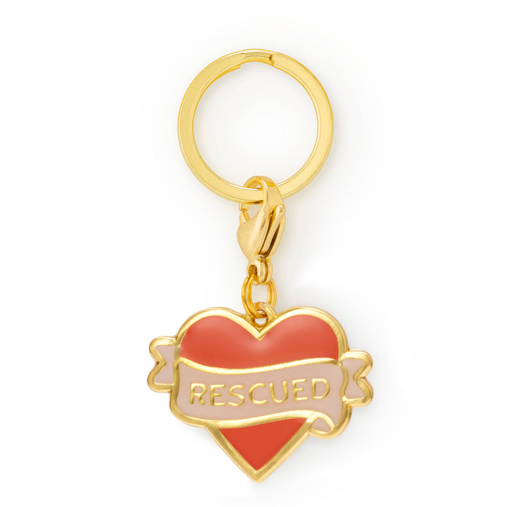 Rescued With Love Collar Charm
