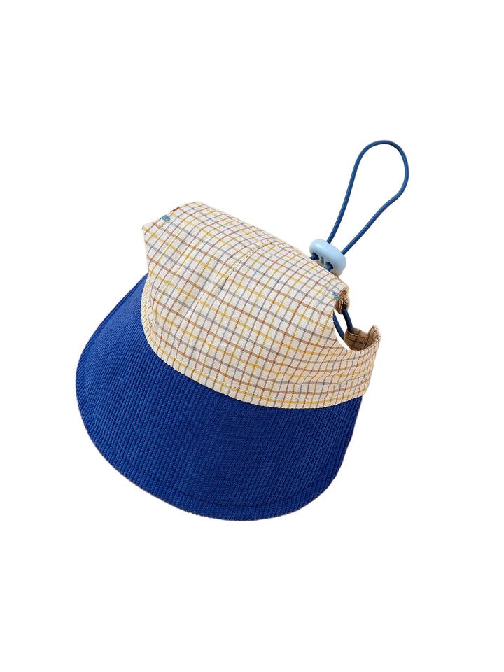 Sunny Days Blue Checkered Dog Cap