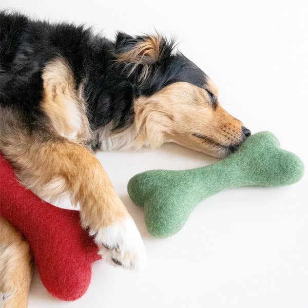 Winter Woolbone Wool Dog Toy